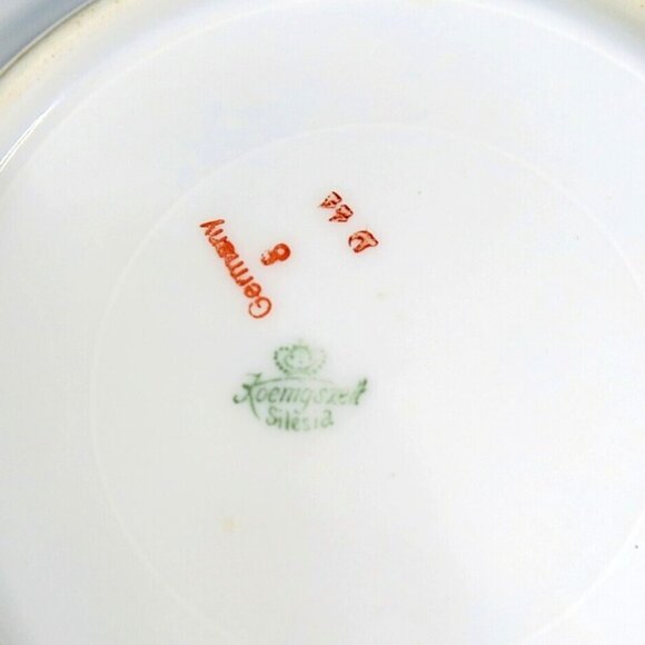 Koenigszelt Silesia Germany Wild Roses Set of 2 Antique 1920s Dessert Plates - Picture 5 of 6